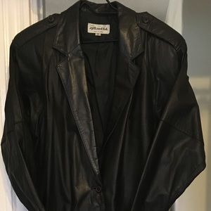 Chic vintage full length leather jacket
